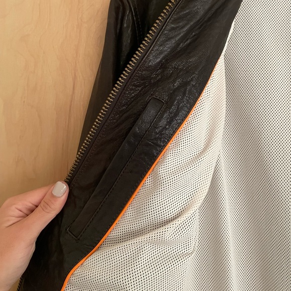 100% Genuine Lambskin Leather Moto Jacket (Men’s) by Cole Haan - Picture 5 of 9